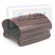 Соединитель 08-50 ПВХ для фигурного поручня 37*64 мм. ТЕМНО КОРИЧНЕВЫЙ