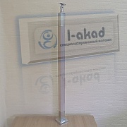 Стойка 10-27 квадрат 40*40 под поручень Ø 50 мм. с деревянной вставкой