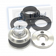 Замок круглый 06-27 с нажимной личинкой стена-стекло 8-12 мм.