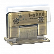 Петля 12-20 для стекла 8-10 мм. стена-стекло 90°гр. Латунь