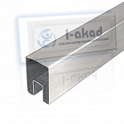 Поручень 04-31 для стекля 10-16 мм. 40х60 мм. L=6000 mm.